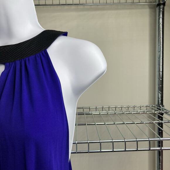 Ramy Brook Women's Blue Silk Halter Wrap Tank Top Size S Flowy Beachy Summer - Picture 8 of 10